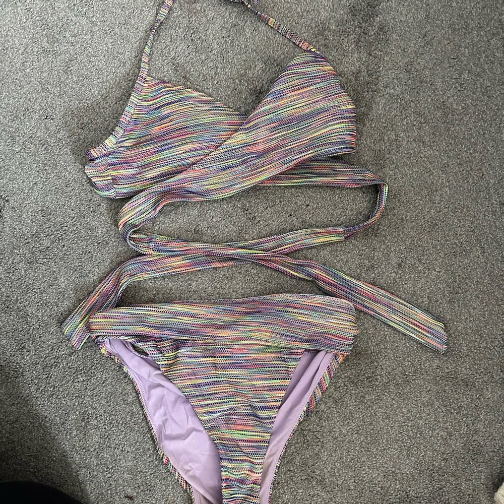 Aerie Purple Bikini with Bandeau Top and Classic Bottom